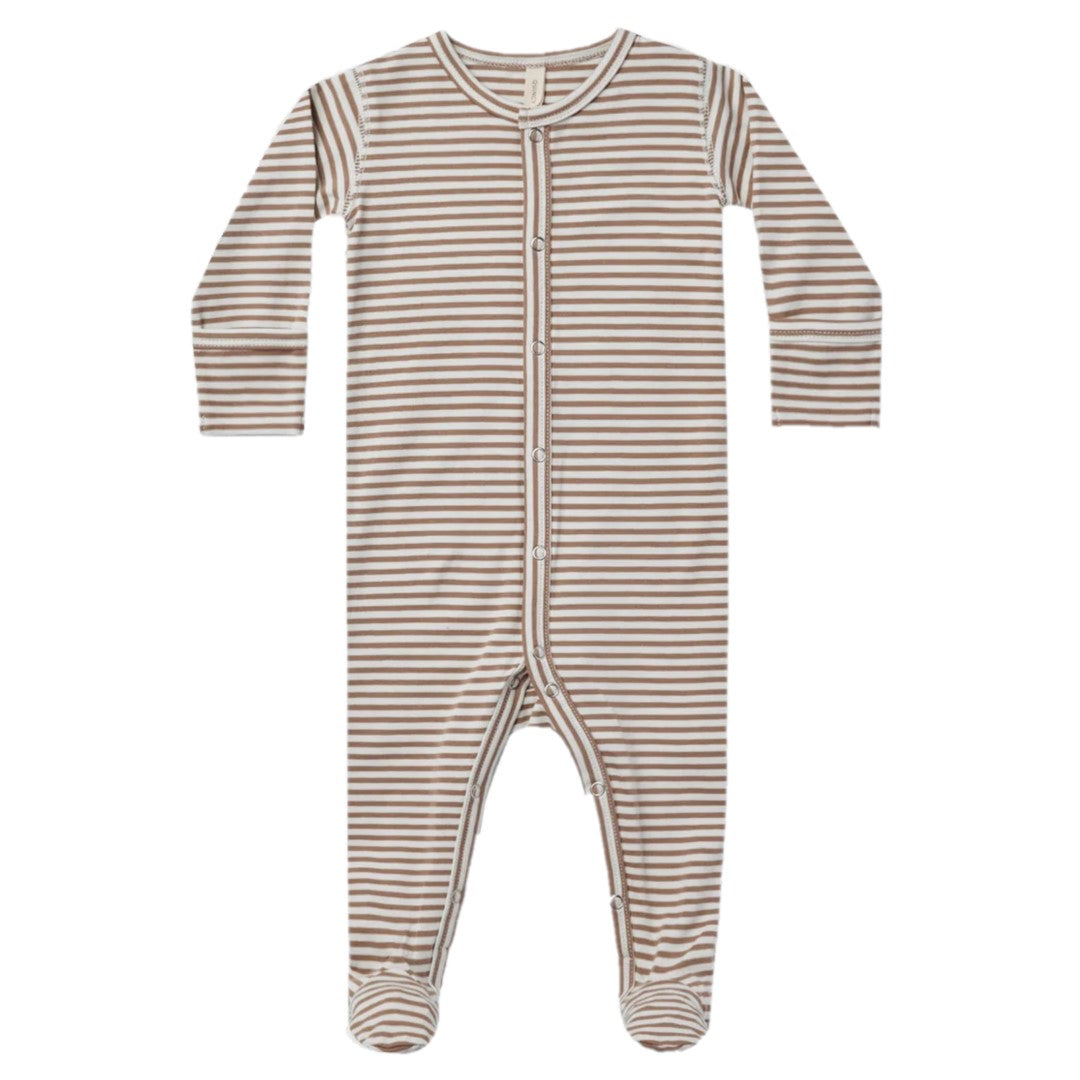 full snap footie | cocoa stripe