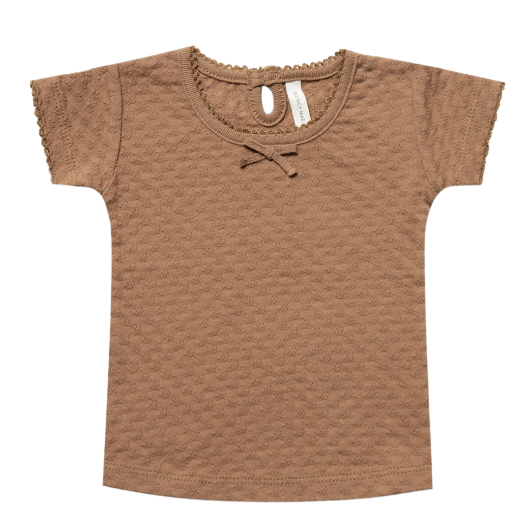 Pointelle Baby Tee | Copper