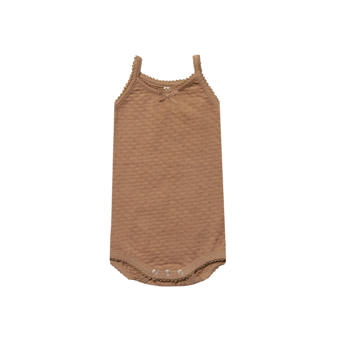 Pointelle Tank Onesie | Copper