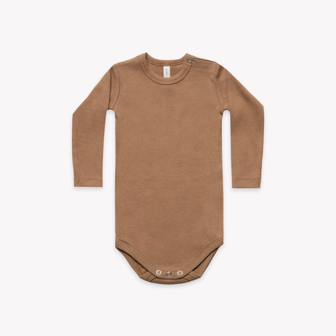 Ribbed Longsleeve Onesie | Copper