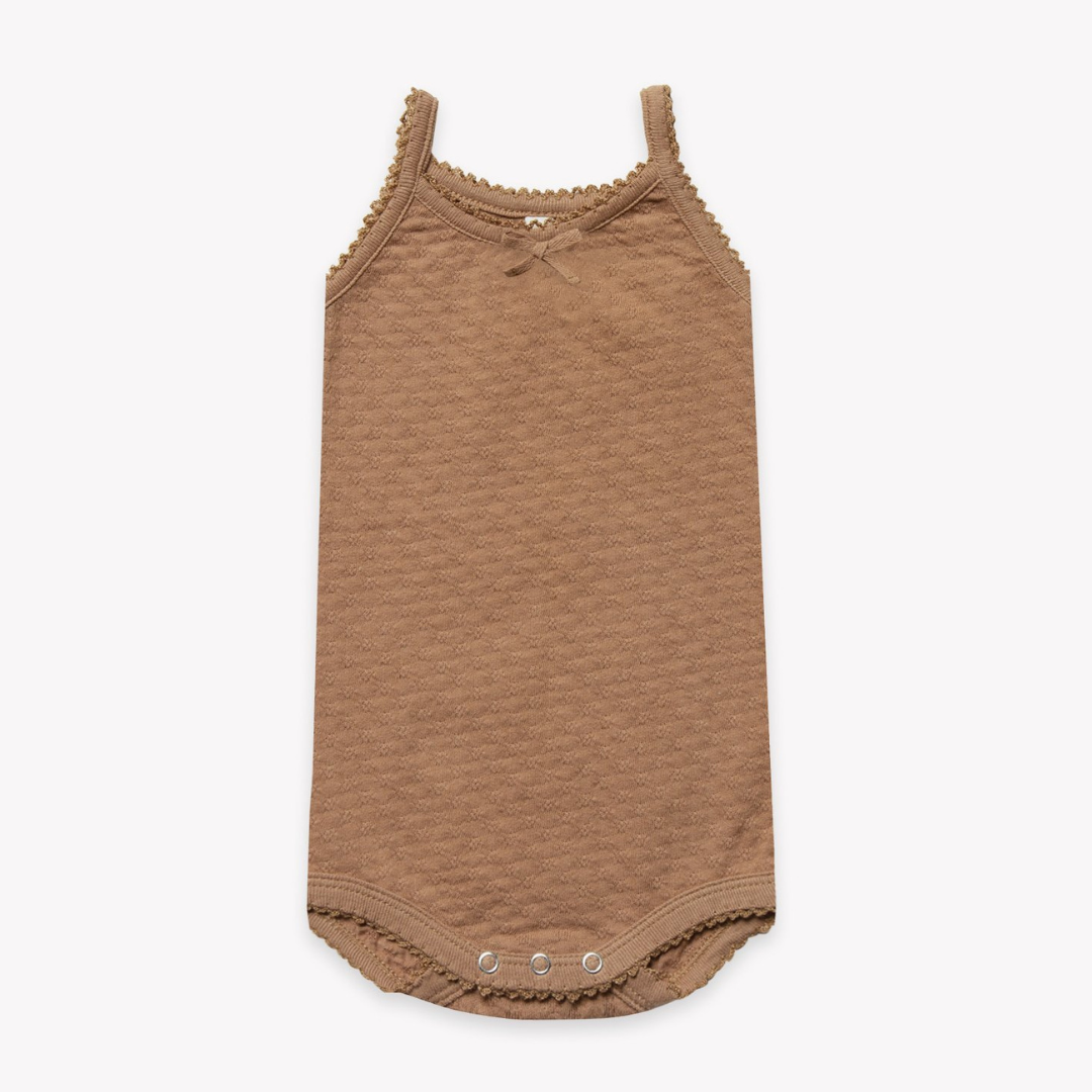 Pointelle Tank Onesie | Copper