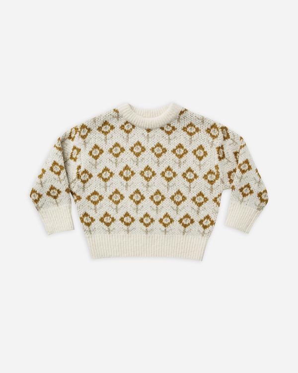 knit pullover || vintage floral