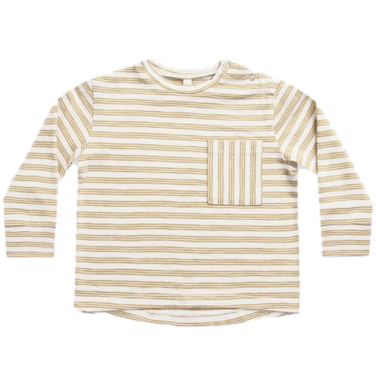 longsleeve skater tee || gold stripe