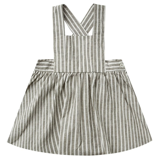 pinafore dress || railroad stripe