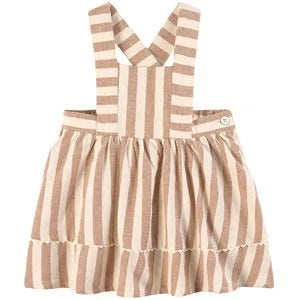 pinafore dress || retro stripe