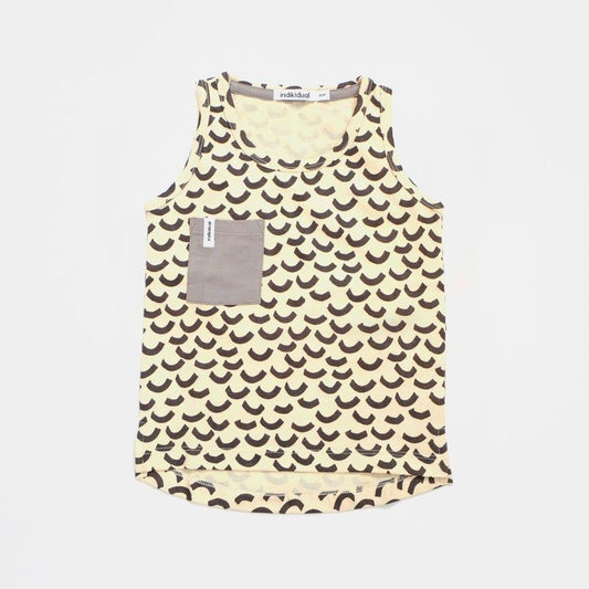 pocket vest with wave print