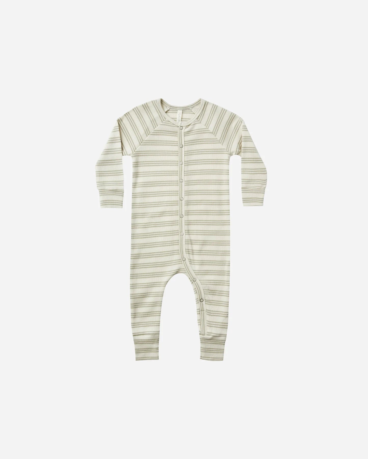 ribbed longjohn pajamas || agave stripe