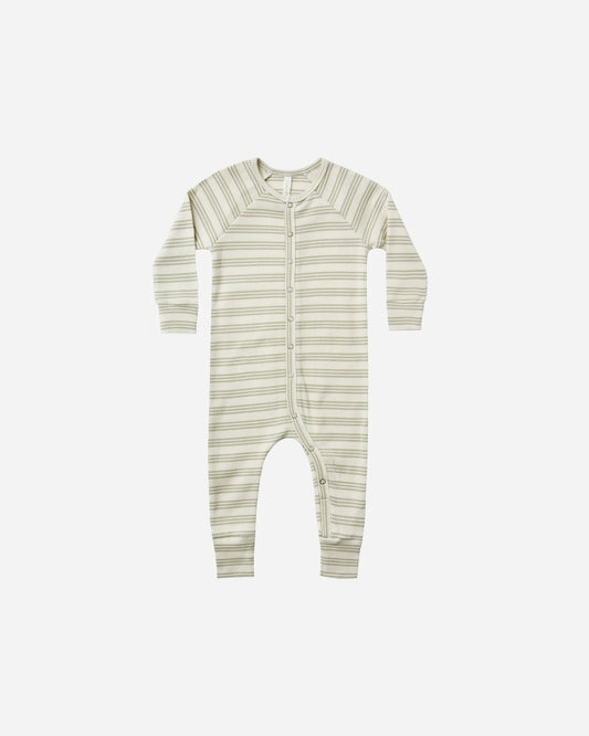 ribbed longjohn pajamas || agave stripe