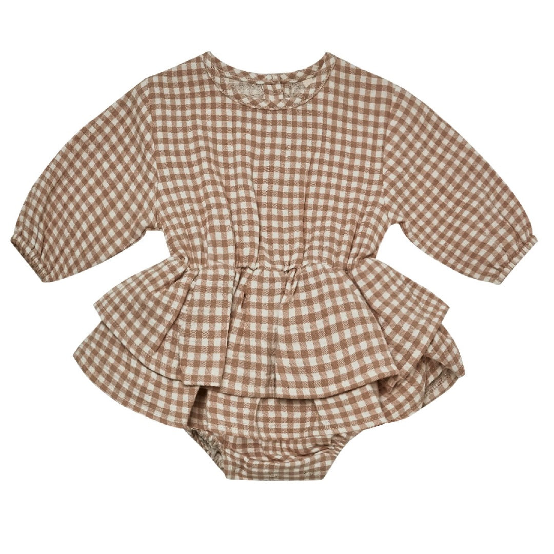 rosie romper | cocoa gingham