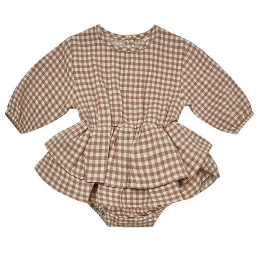 rosie romper | cocoa gingham