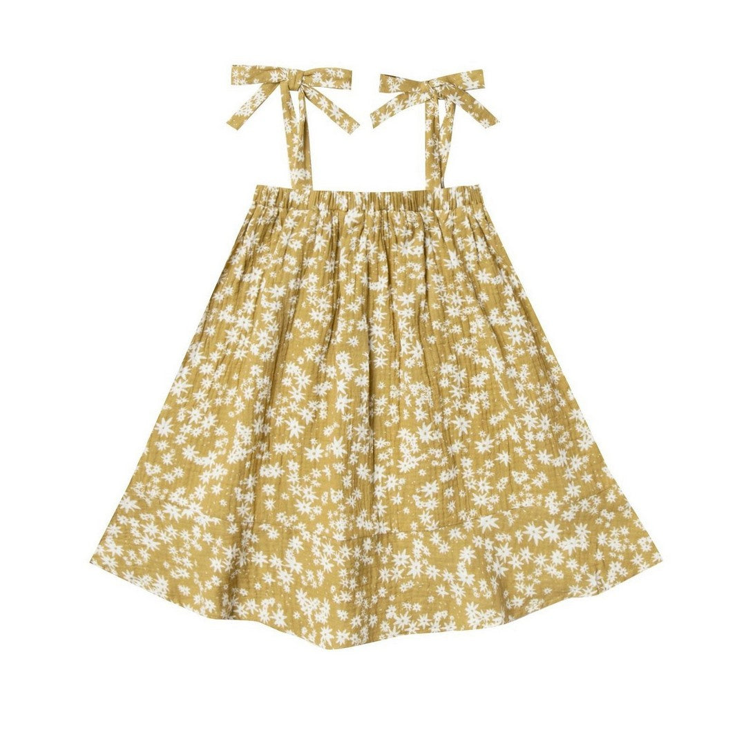 scattered daisy shoulder tie dress