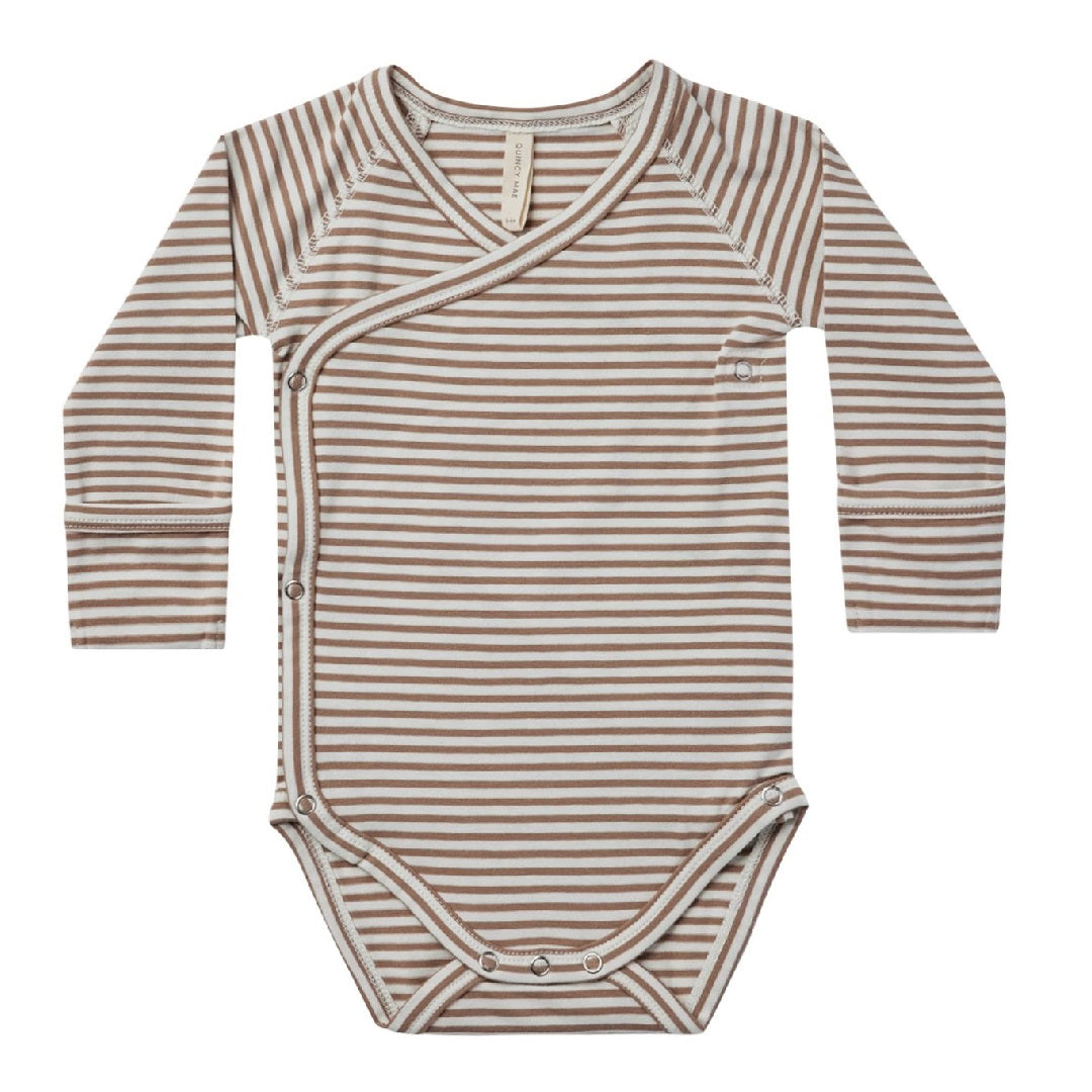 side-snap bodysuit | cocoa stripe