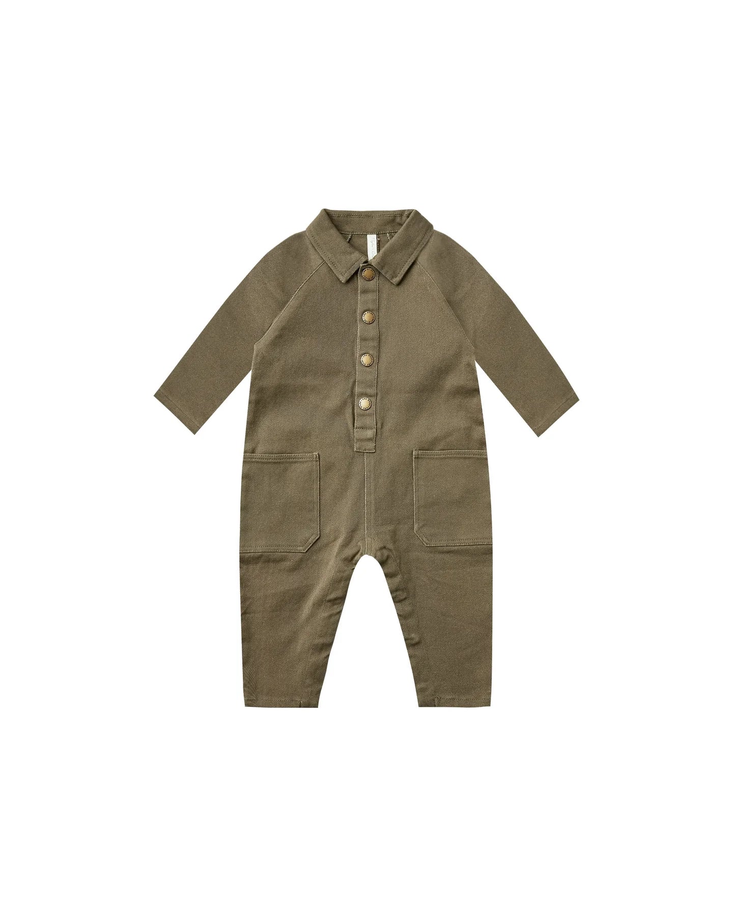 snap jumpsuit || olive