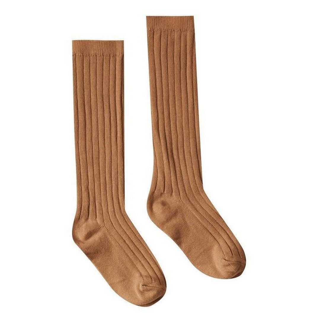 solid ribbed socks