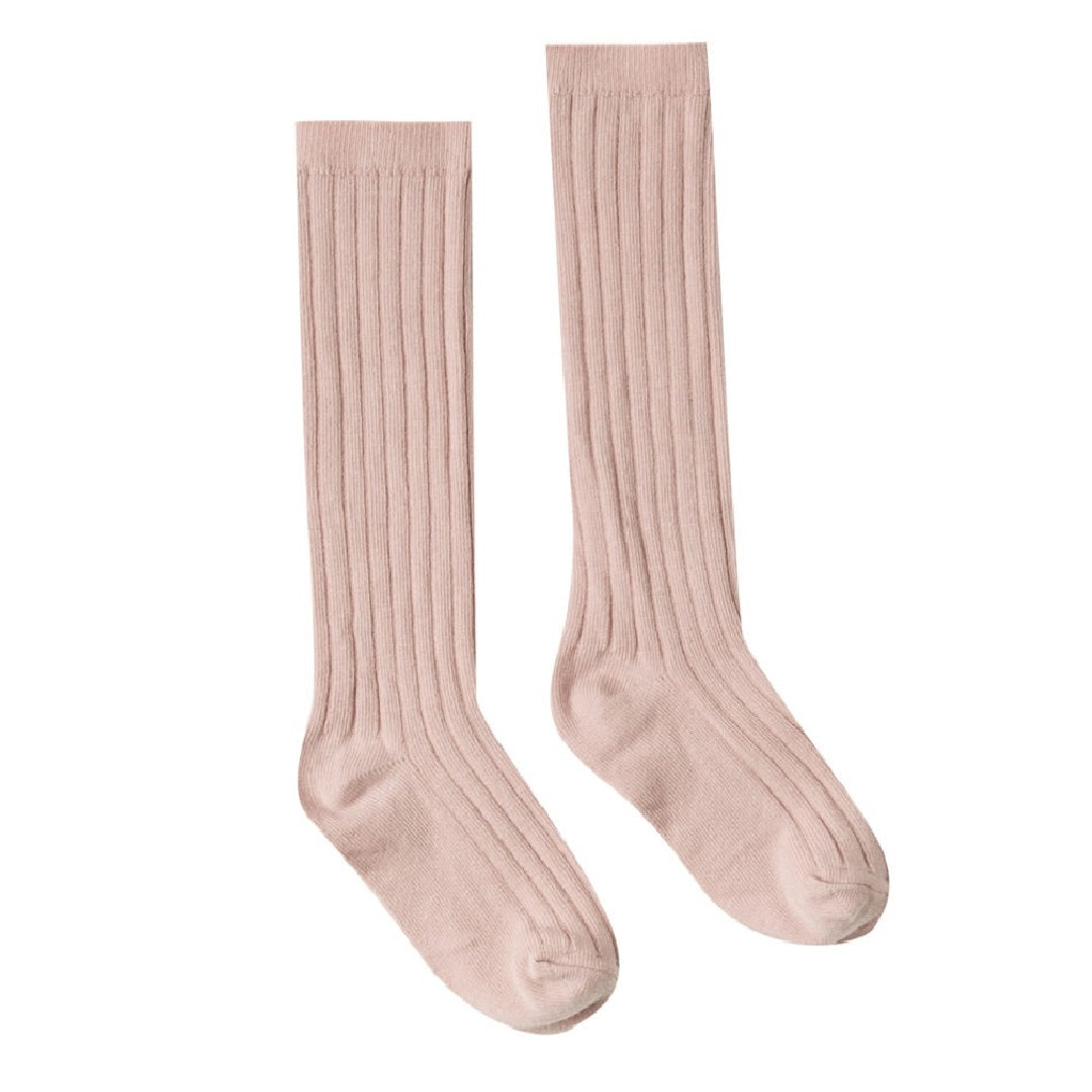 solid ribbed socks