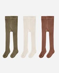 solid ribbed tights -  3 pack || 119RAC