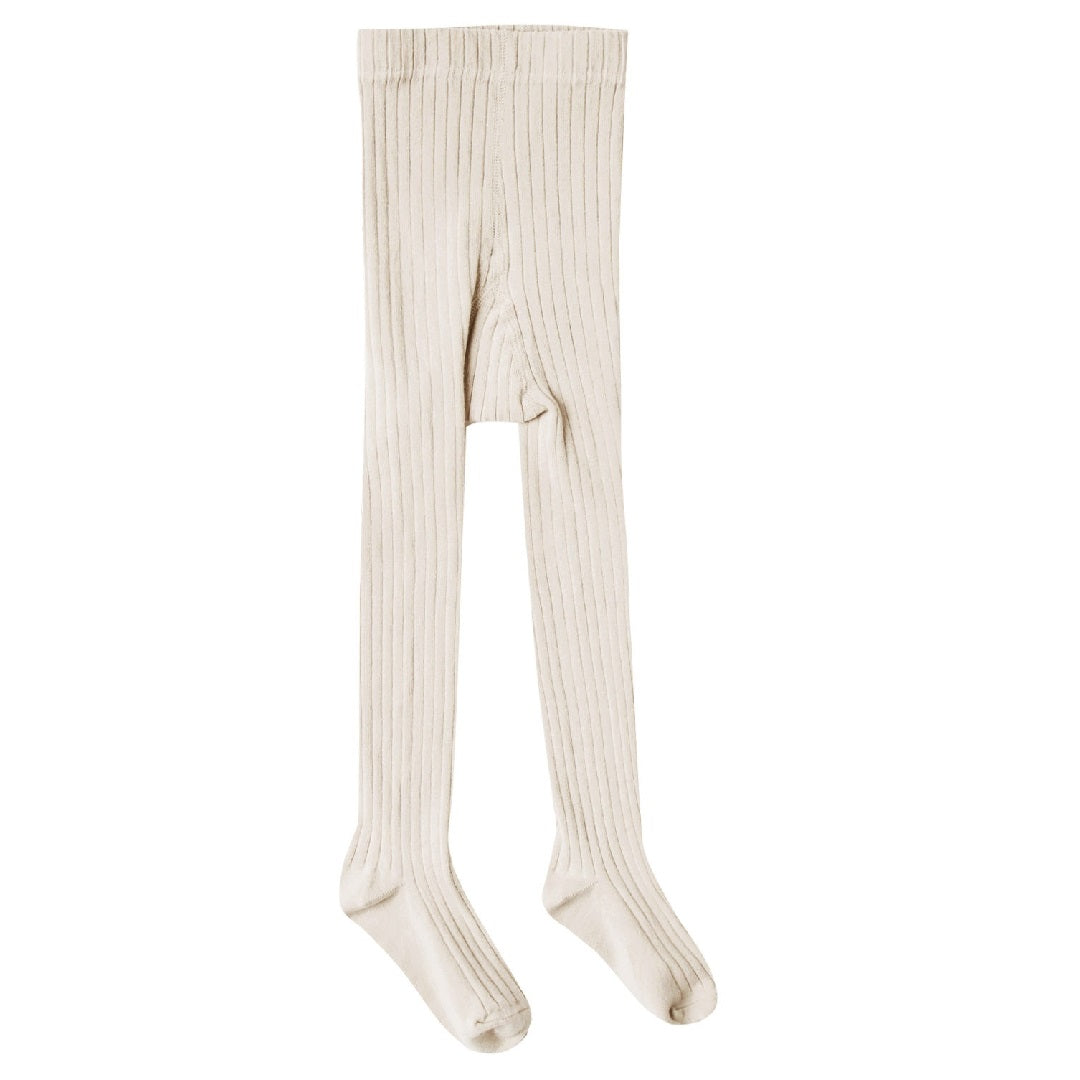 solid ribbed tights