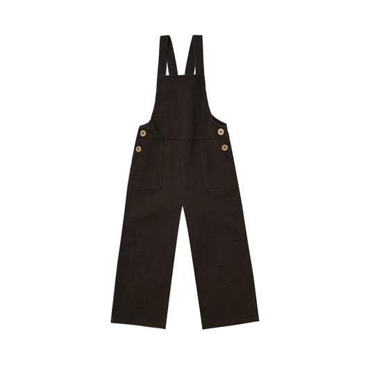 wide leg overalls || vintage black